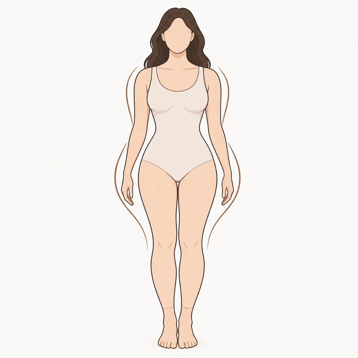 Illustration of a woman with a hourglass body shape