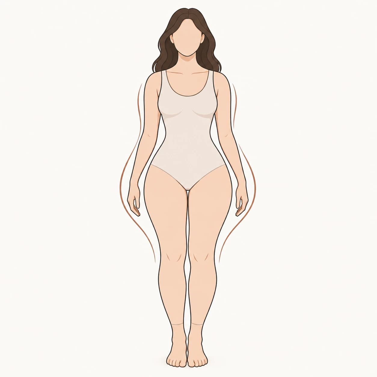 Illustration of a woman with a pear body shape