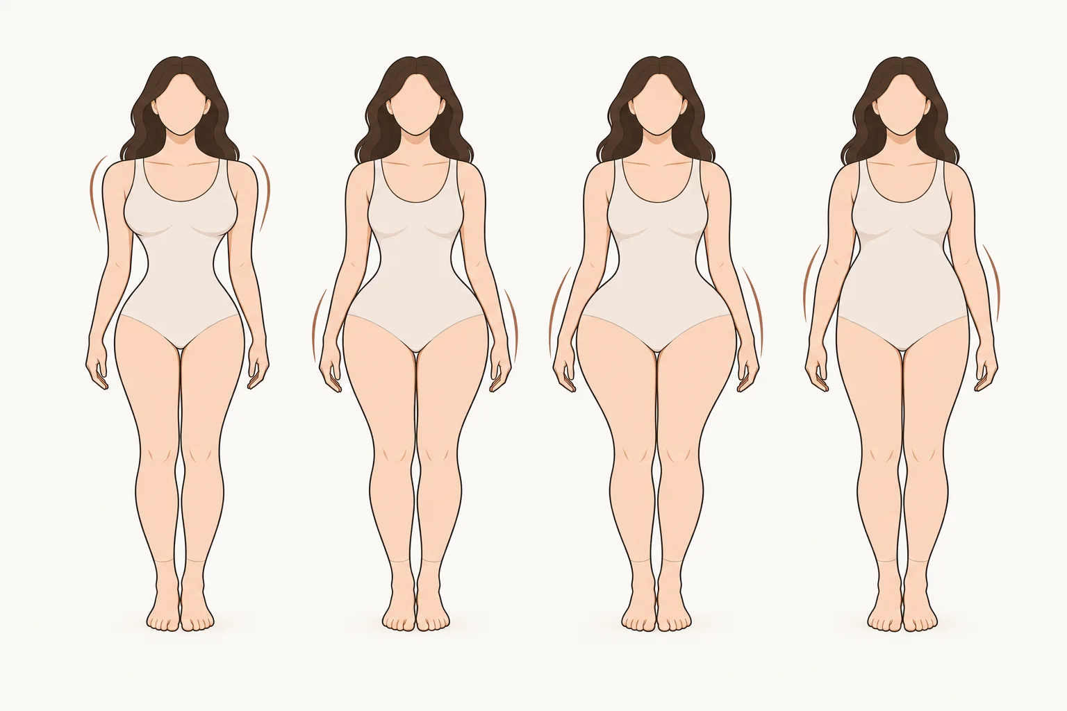 Four additional body shapes used by some other systems, from left to right: top hourglass, bottom hourglass, spoon and diamond.
